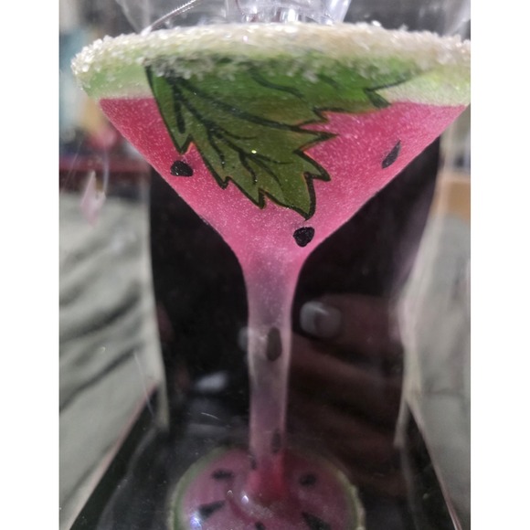 Kurt S Adler Happy Hour Watermelon Martini Cocktail Glass Christmas Ornament NIB - Picture 3 of 8